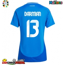 Camisa de Futebol Itália Matteo Darmian #13 Equipamento Principal Mulheres Europeu 2024 Manga Curta